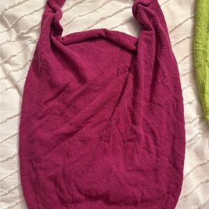 Magenta Terry Cloth Tote Bag - Unbranded